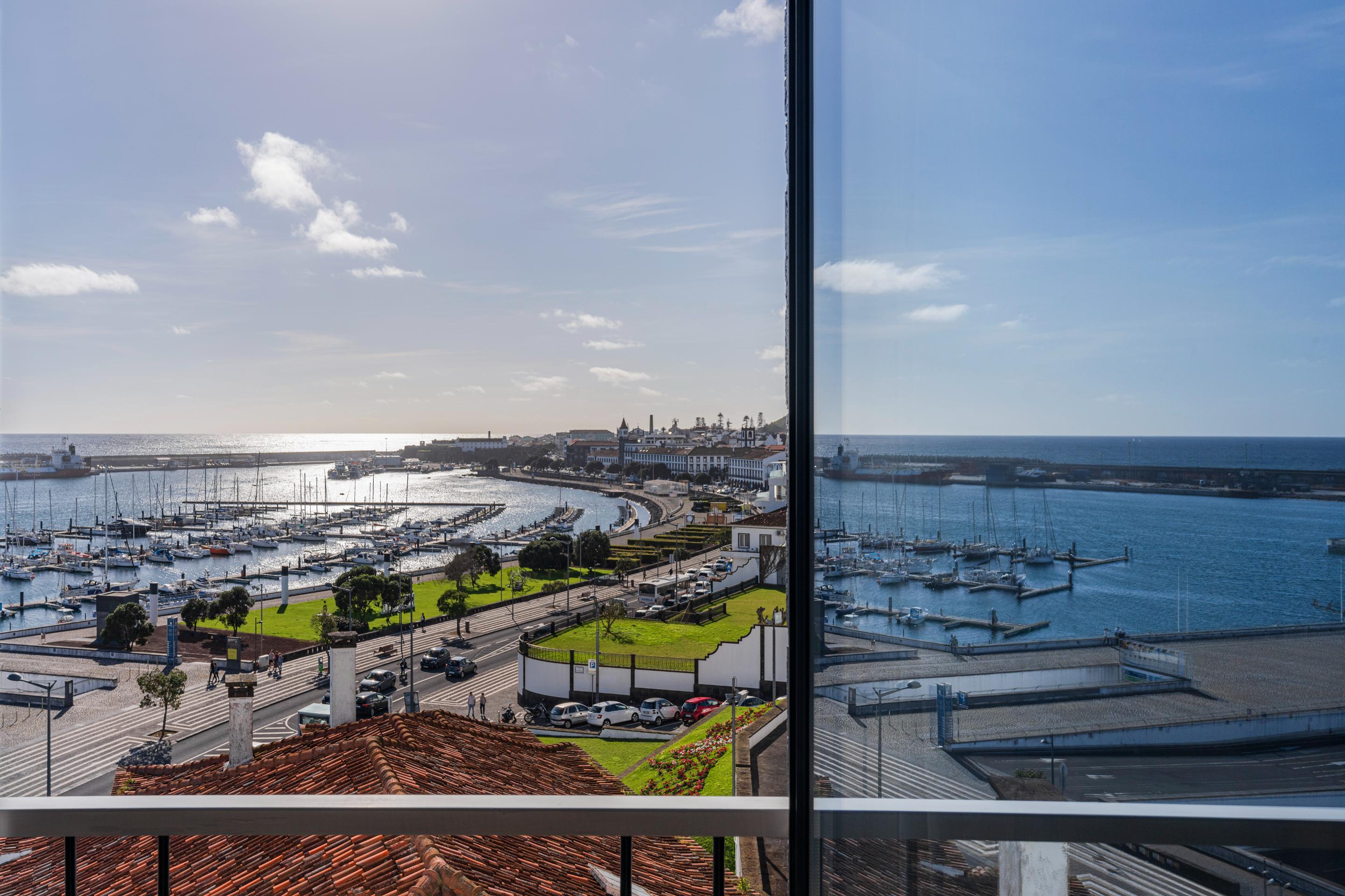 Grand Hotel Acores Atlantico Ponta Delgada  Exterior photo View of the Marina from the 10th floor of the Marina Tower